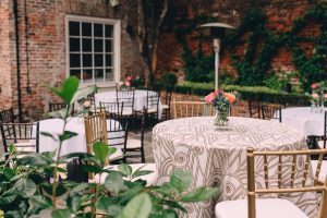 Outdoor wedding reception at Broussard's